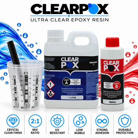 Clearpox Ultra Clear Epoxy Resin Kit (2:1 mix ratio)
