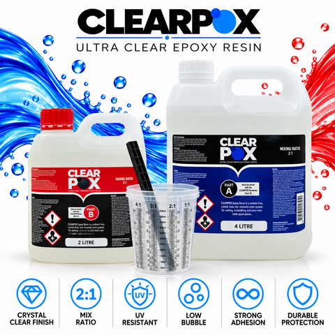 Clearpox Ultra Clear Epoxy Resin Kit (2:1 mix ratio)