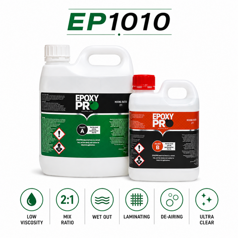 EpoxyPro EP1010 Low Viscosity Coating & Laminating Resin System, 2:1 Clear