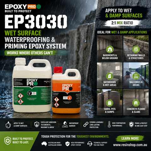 EpoxyPro EP3030 Wet & Damp Surface Waterproofing and Priming Epoxy Resin 2:1