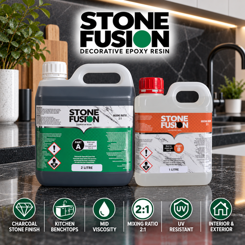 StoneFusion Countertop Black Epoxy Resin
