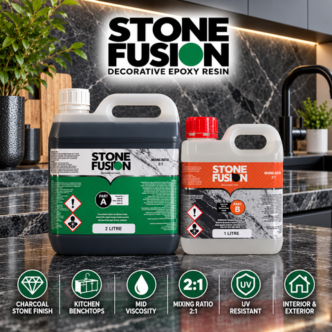 StoneFusion Countertop Charcoal Epoxy Resin