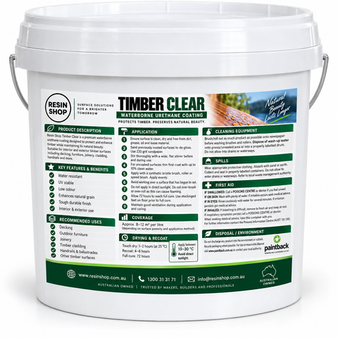Timber Clear Premium Wood Sealer, Primer & Topcoat